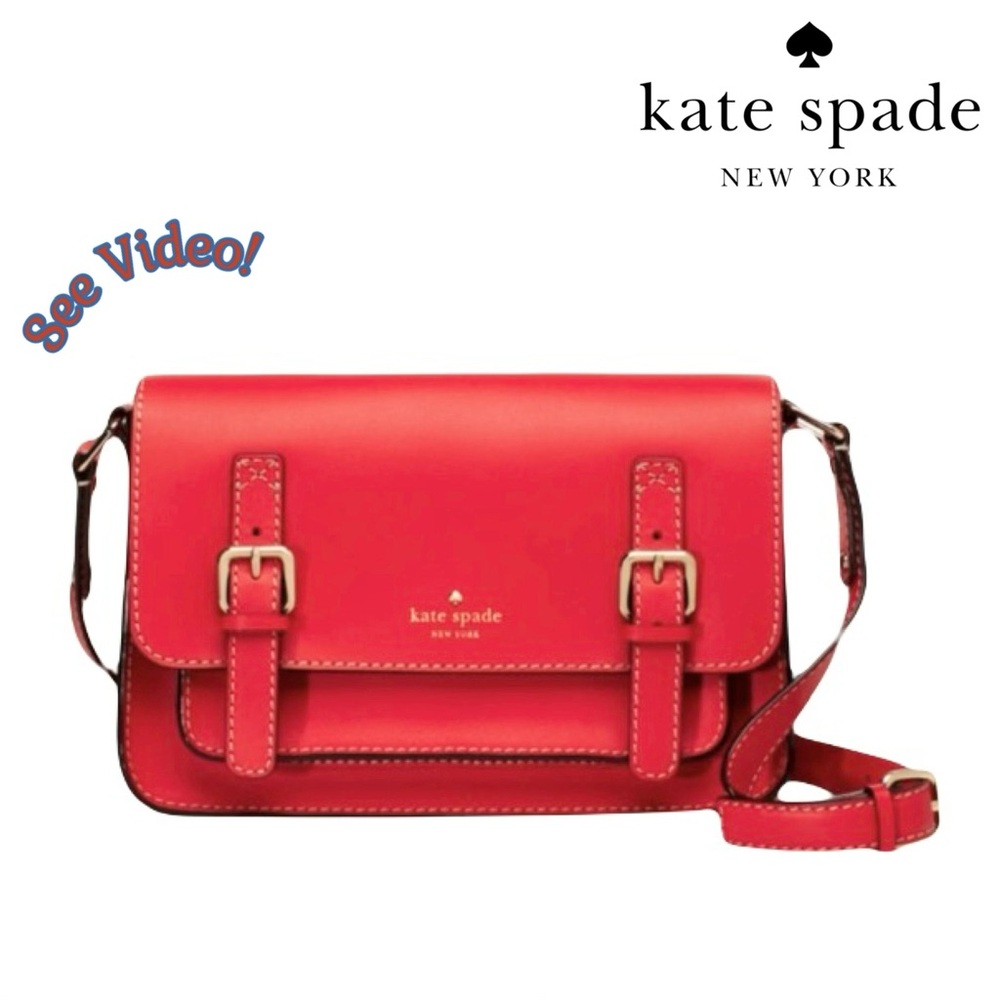 🌺 kate spade New York 🌺 Essex Scout Crossbody Leather Messenger Crossbody Red